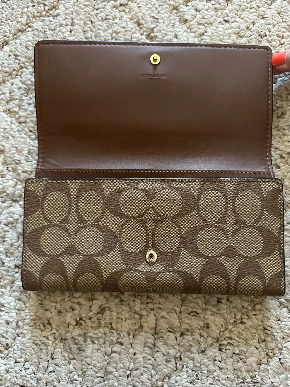 Coach Slim Trifold Wallet in Signature Canvas